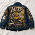 Premium Purple Gold Basketball Collector Denim Jacket - Limited Fan Edition 2026