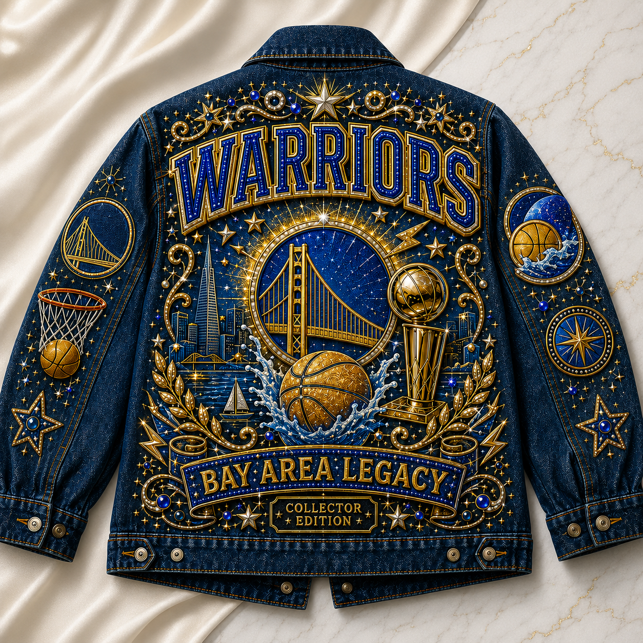 Bay Area Legacy Basketball Fan Oversized Denim Jacket – Collector Edition BAL101